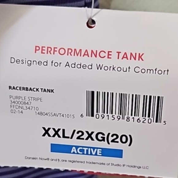 Danskin Now Purple Stripe Racerback Tank Top Size 2XL - Picture 7 of 12